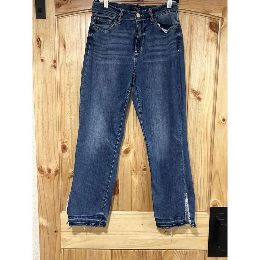 Judy Blue Jeans JB82453MD Farmers Market High Rise Release Hem Straight Leg 7/28